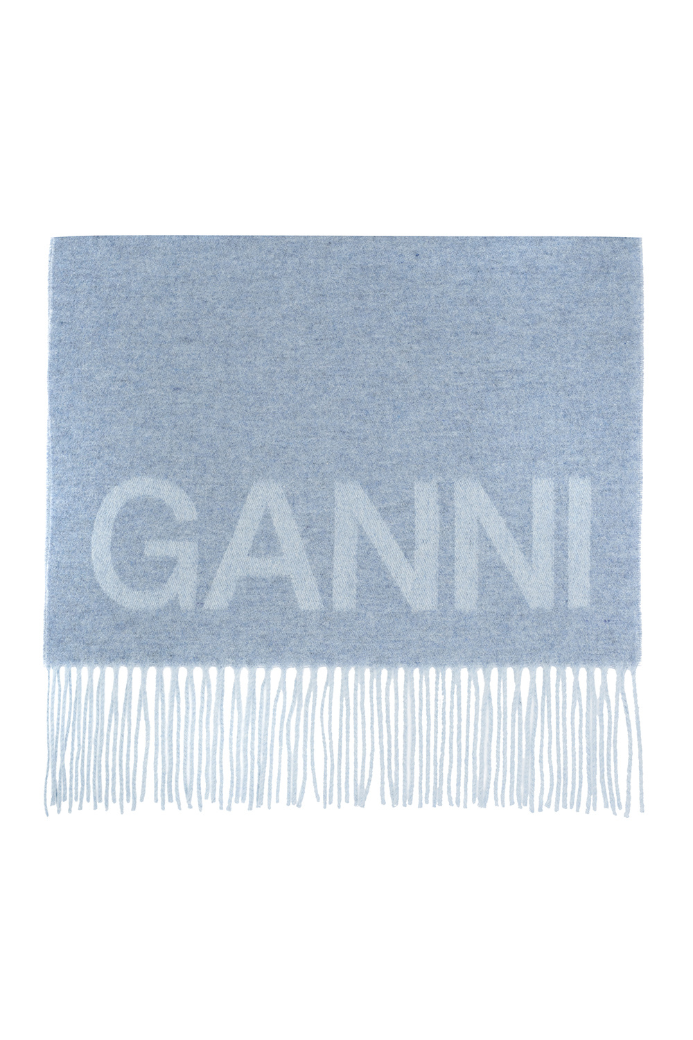 【送料&関税込】Ganni Scarf With Logo Light blue Scarf with logo Ganni - SchaferandweinerShops BF